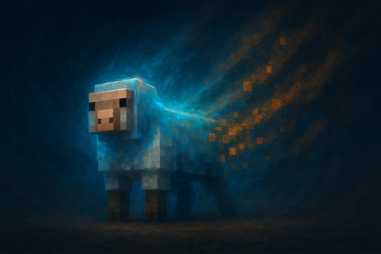 QuantumMeeps logo en achtergrond